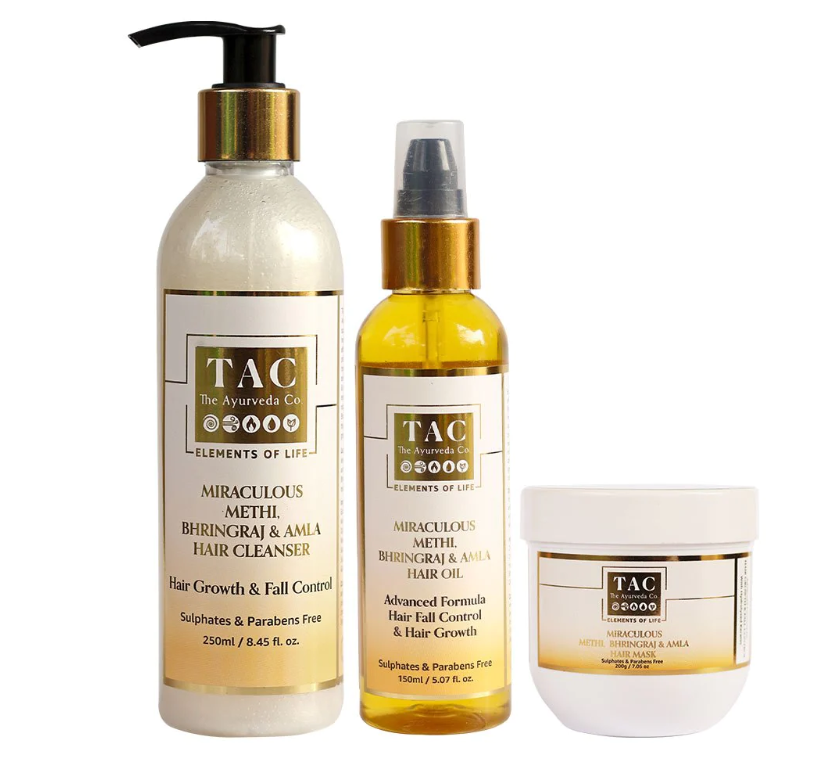 Methi Hair Shampoo, Hair Oil And Hair Mask Combo , 250ml, 150ml, 200g