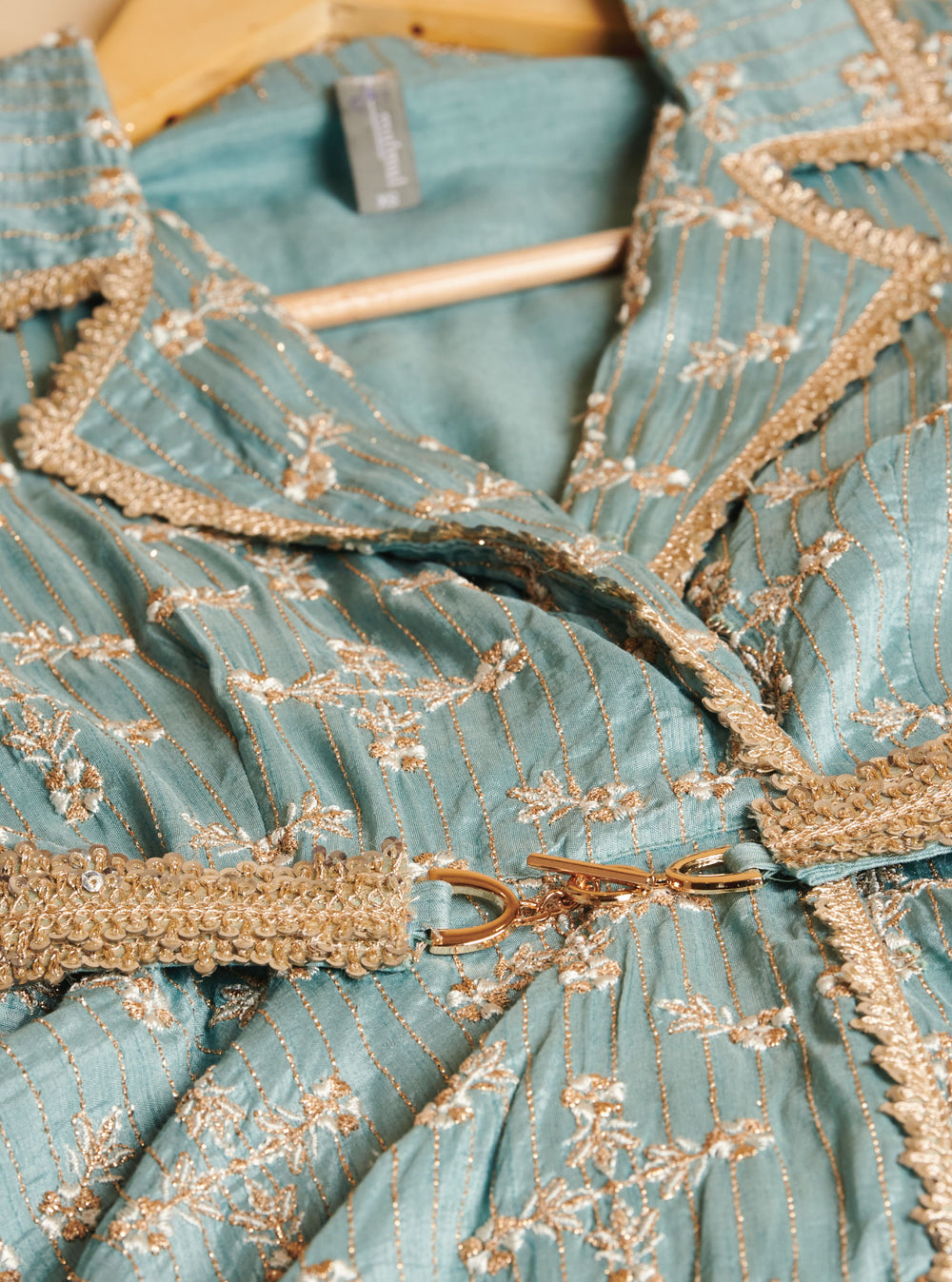 KalamKaari Silk Sitara Blue Top With KalamKaari Silk Sitara Blue High Low Pant