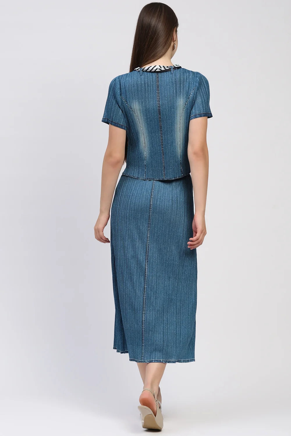 Pleated Scarf Detail Co-ord Set