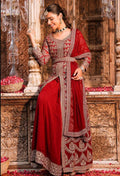 Maroon Goergette Gota Patti Suit