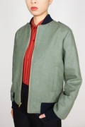Wool Bomber Jacket - Olive Green